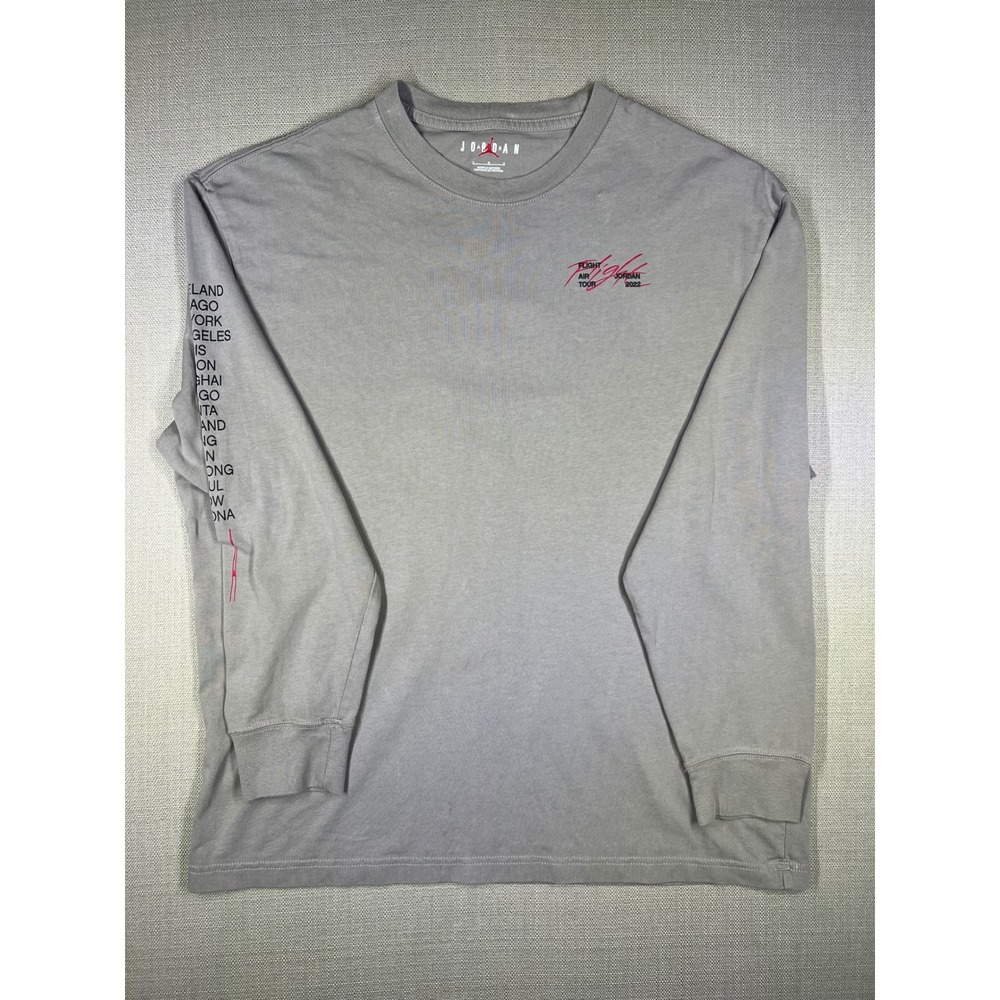 Jordan Flight Air Tour 2022 Long Sleeve T-Shirt Grey Mens L